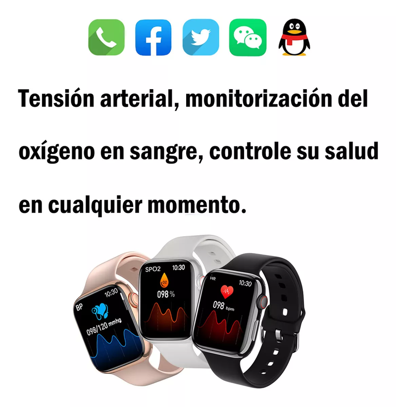 Reloj Inteligente IWO X7 para Andoid y iOS Impermeable Bluetooth NFC