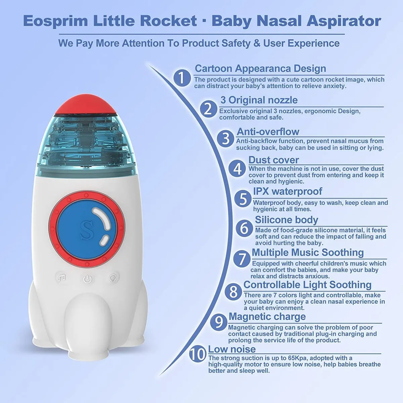 Aspirador Nasal Electrico para Bebe de Nave Espacial