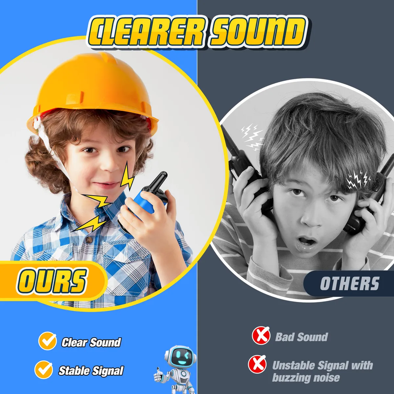 Kit de 3 Walkie Talkies para Niños 1000ft