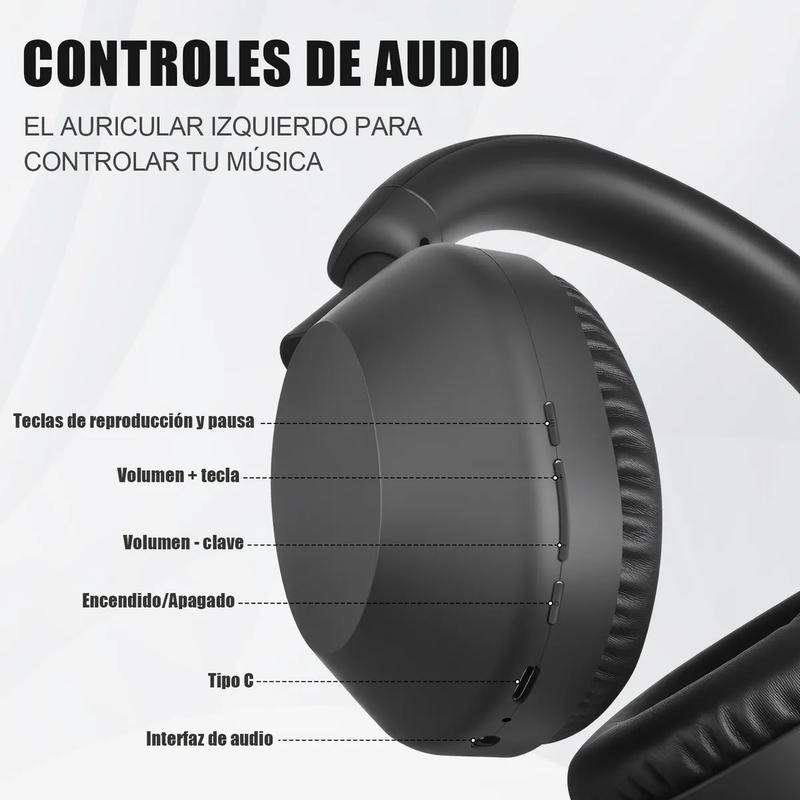 Audifonos Inalambricos Bluetooth 5.3 de Diadema