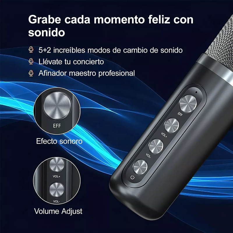 Bocina Inalámbrica Portátil con Función Karaoke Bluetooth