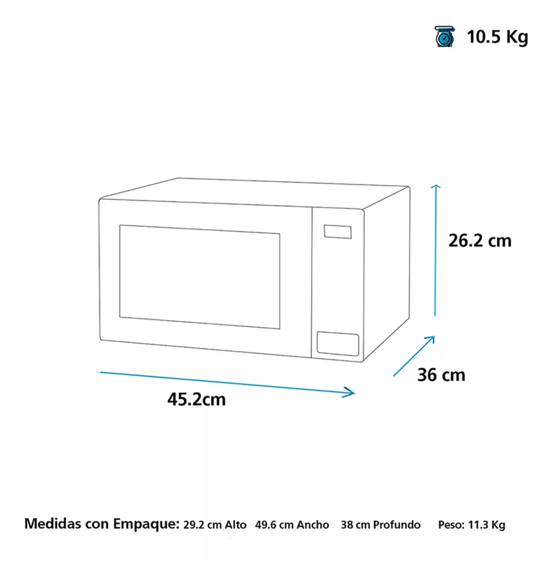 Horno de Microondas GE de Acero Inoxidable 20L 120V