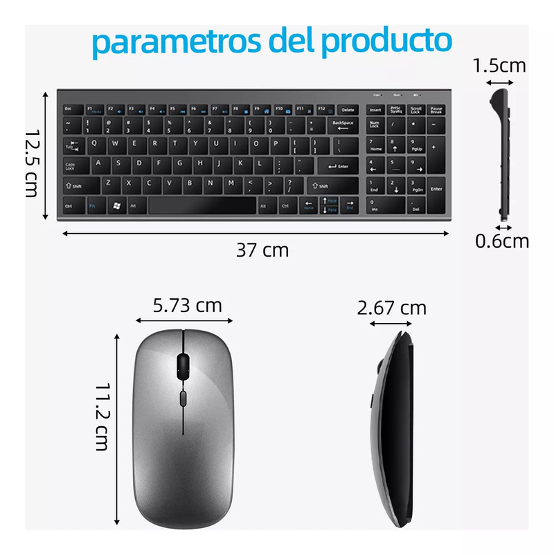 Teclado y Mouse Inalámbricos KRIOS K95 2.4 Ghz