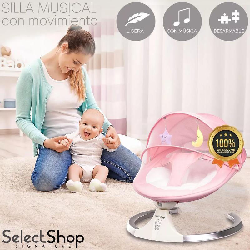 Silla Mecedora Musical Eléctrica para Bebé