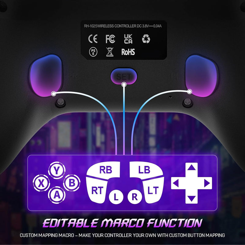 Mando Inalámbrico RGB para Xbox y PC con Botones Programables y Turbo