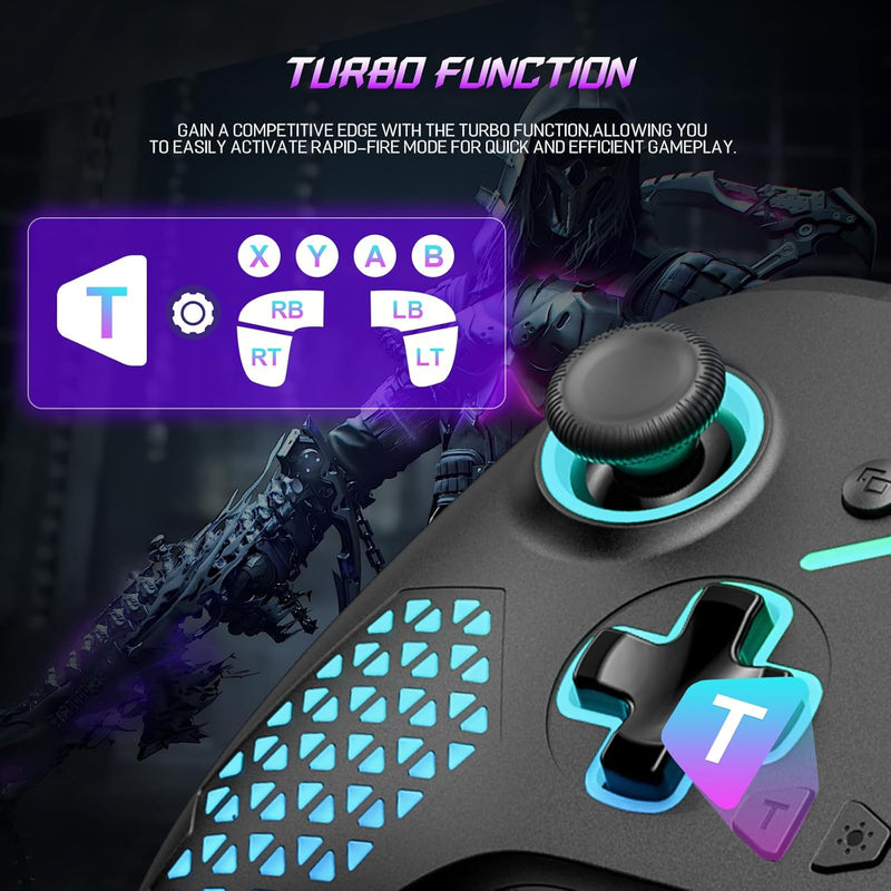 Mando Inalámbrico RGB para Xbox y PC con Botones Programables y Turbo
