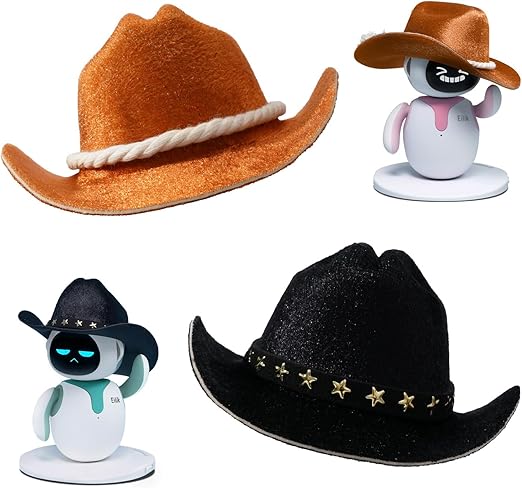 Sombreros de Vaquero para Eilik Robot 2 pzas Marrón y Negro