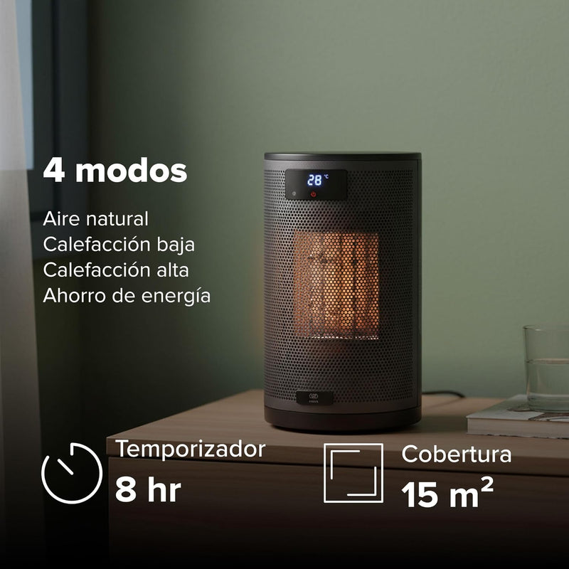 Calentador Eléctrico Portátil AVERA CAL03 con Control Remoto, Pantalla Digital y 2 Potencias