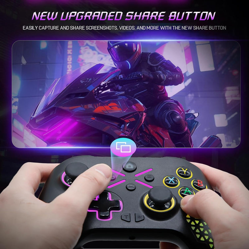 Mando Inalámbrico RGB para Xbox y PC con Botones Programables y Turbo