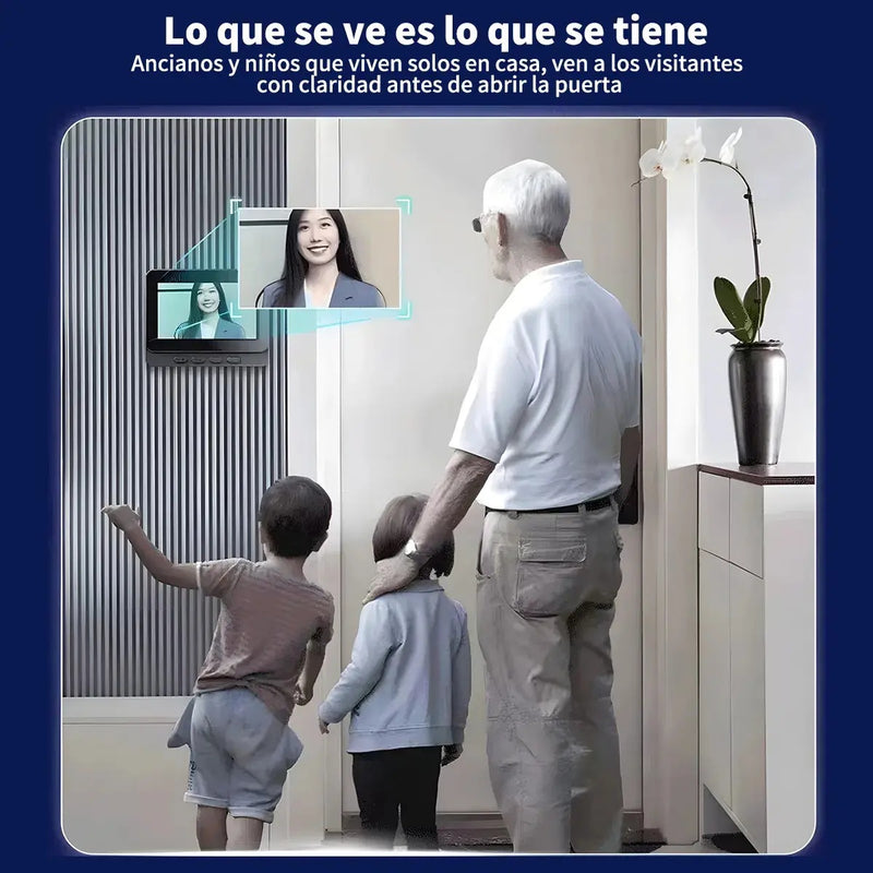 Timbre Inalámbrico con Cámara Inteligente y Pantalla de 4.3"