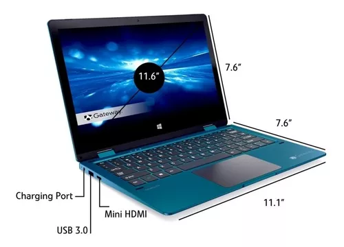 Gateway Notebook 11.6" Touch 2 en 1 Laptop Intel Celeron N4020, 4GB/64GB W10