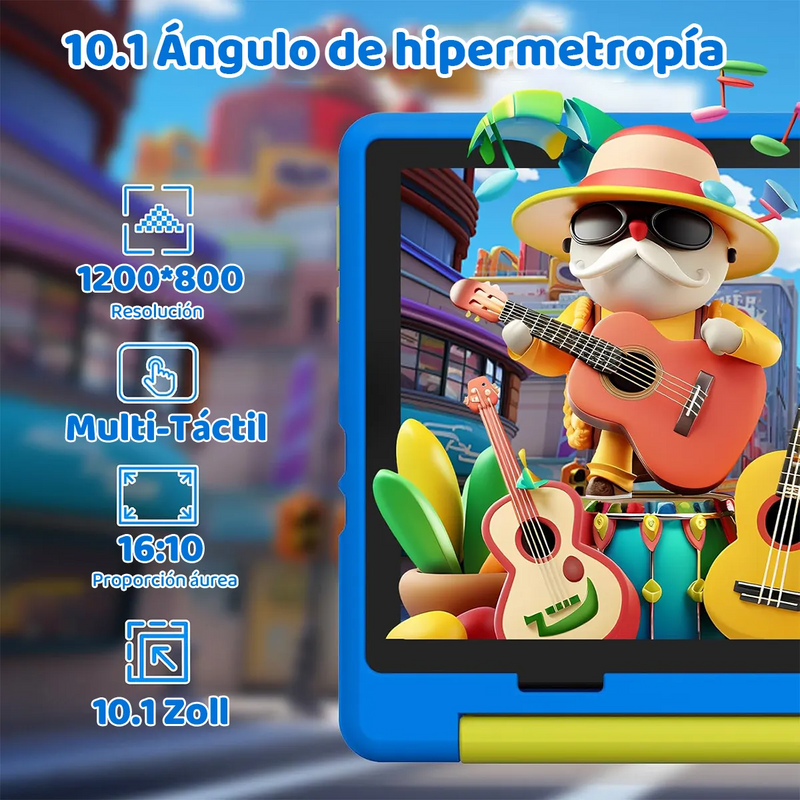 Tablet para Niños de 10.1 Pulgadas 8gb+64gb Andoid 14 con Funda