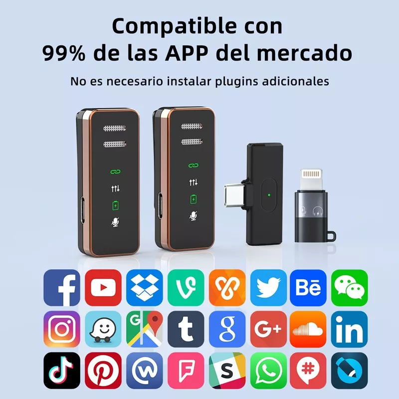 Micrófonos Inalámbricos Lavalier Axnen S18 para iPhone y Android