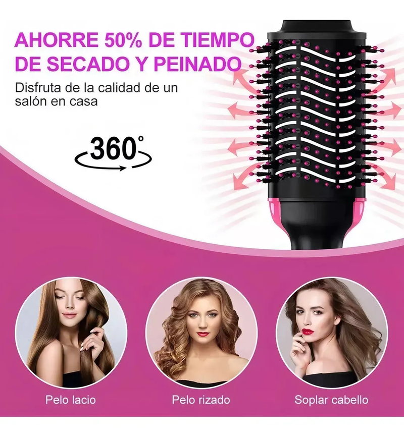 Cepillo Alaciador Eléctrico 4 en 1 de 1200W