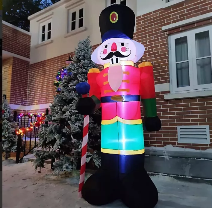 Inflable Navideño de Cascanueces con Luces LED de 2,4 Metros