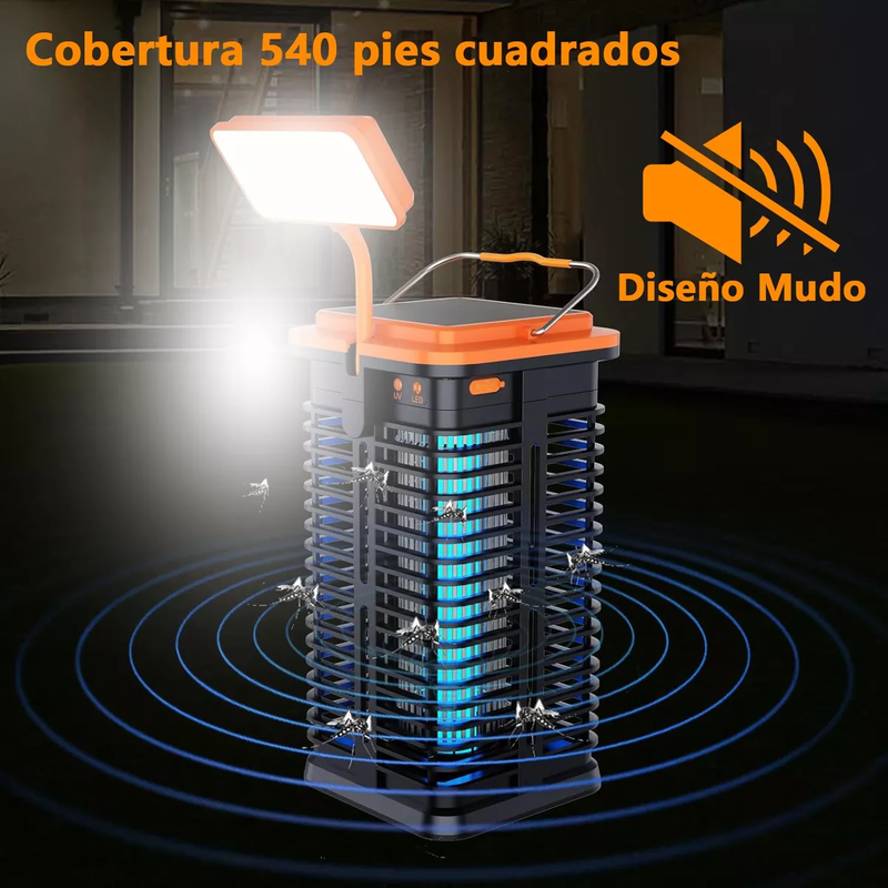 Lámpara Solar Antimosquitos con Luz Nocturna UV/LED 4000mAh