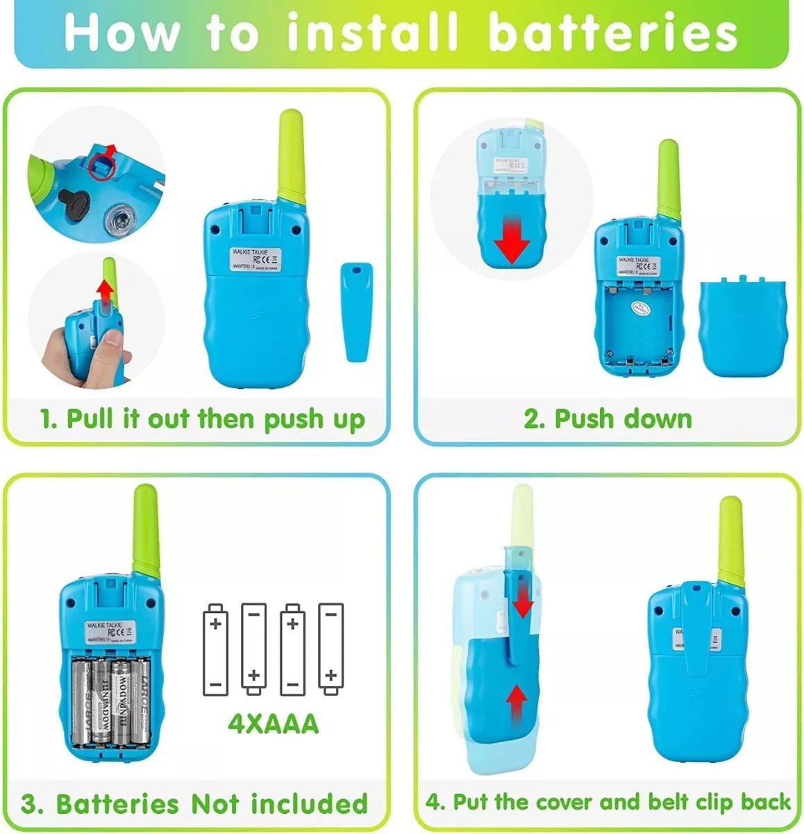 Walkie Talkies para Niños 3 Km con 22 Canales 3 Pzas – WinnerBe