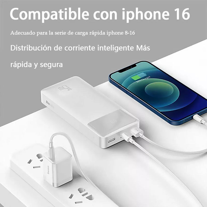 Power Bank de 10000 mAh Baseus 15W UCB-C con Pantalla Digital