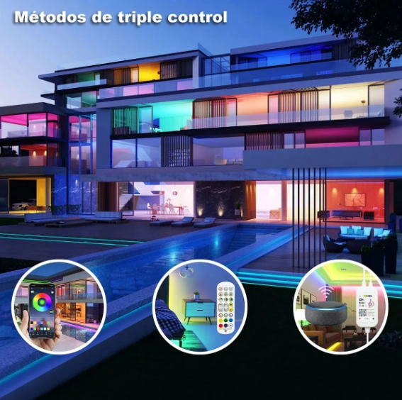 Tiras de Luces LED RGB 20 Metros Wi-Fi Alexa App Control