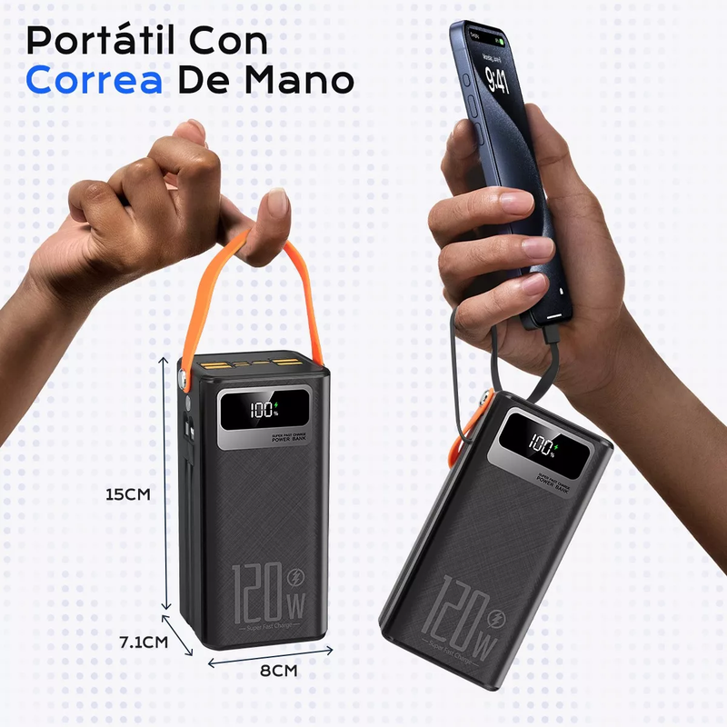 Power Bank Ultrarápido de 50000 mAh y 120W PD20W