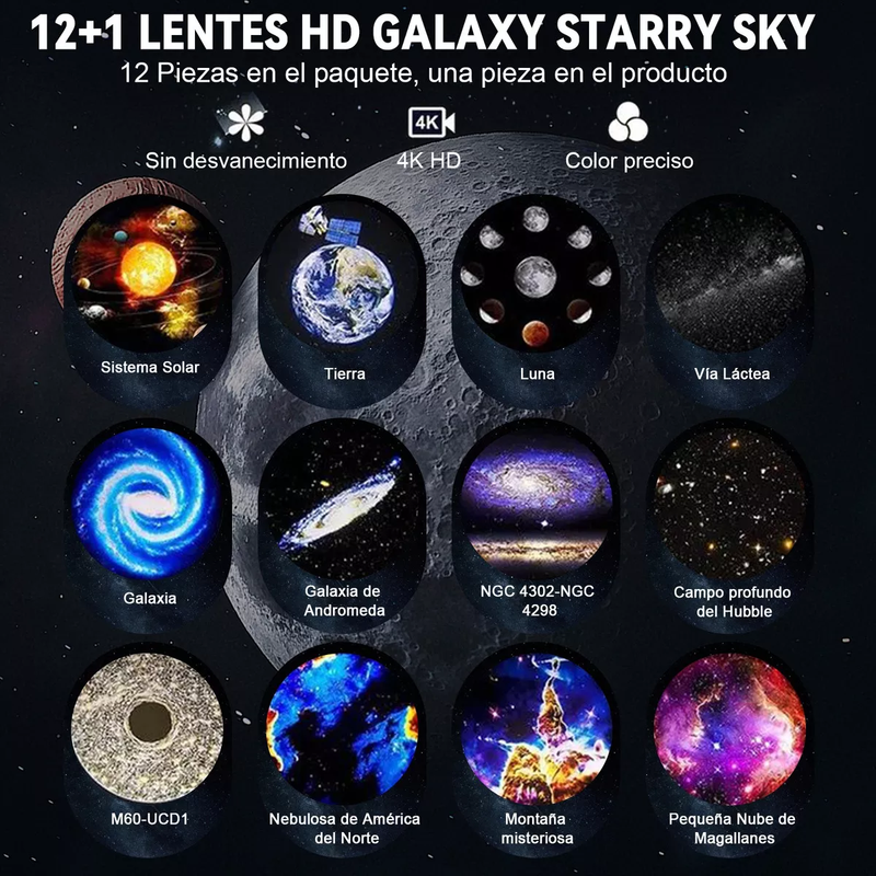 Proyector Planetario Starry Sky USB LED con 12 Escenas