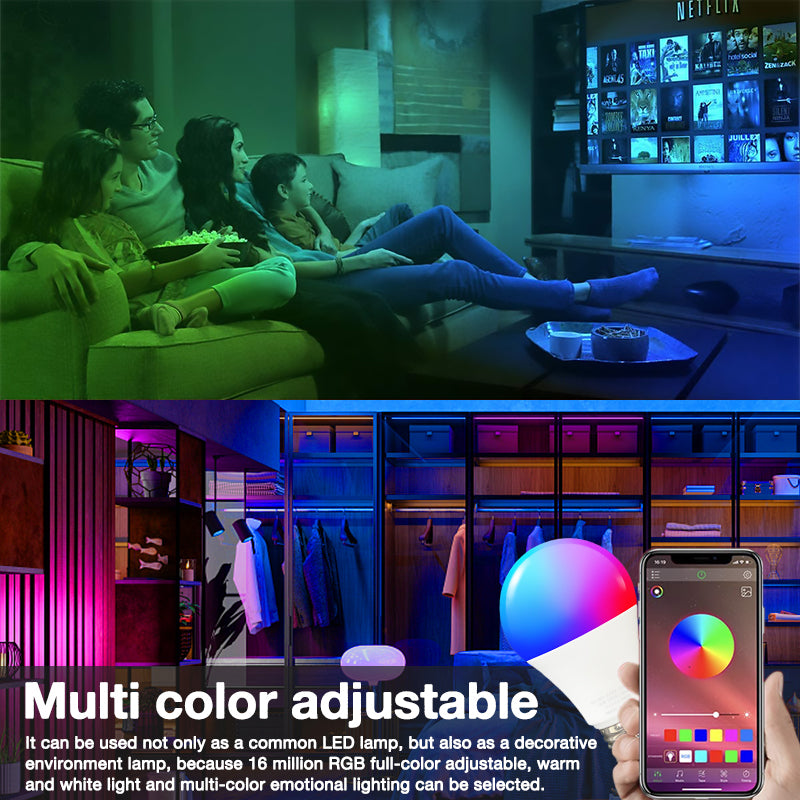Focos LED Inteligentes Wi-Fi E27 de 9 y 15W Programables por Voz