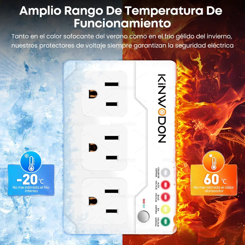 Protector de Voltaje 3800W 3 en 1 Kinwodon, Regulador para Equipos Electrónicos
