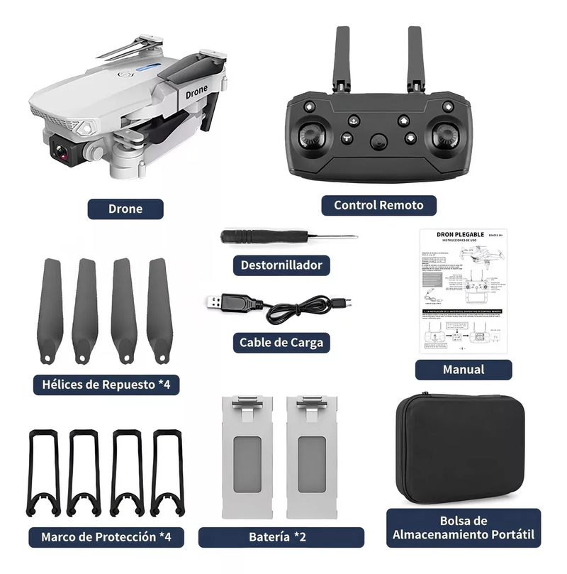 Drone con Cámara Dual y dos Baterías Ourlife AK Air2 color Gris