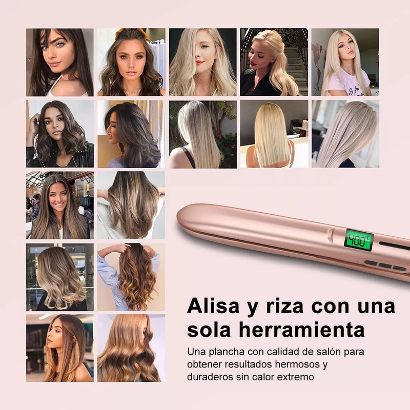 Plancha para Cabello Profesional Rizadora y Alisadora de Cerámica