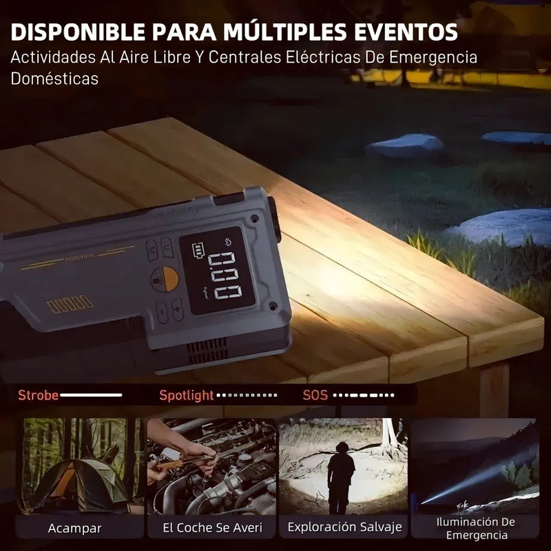 Arrancador de Batería/Compresor De Aire 12V Portátil 150PSI con Pantalla Digital