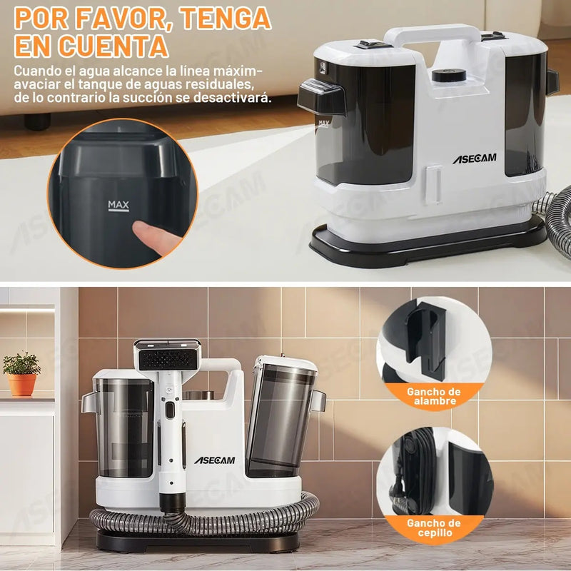 Aspiradora Portátil 25kpa 3.1l Para Alfombras y Tapicería 1500w