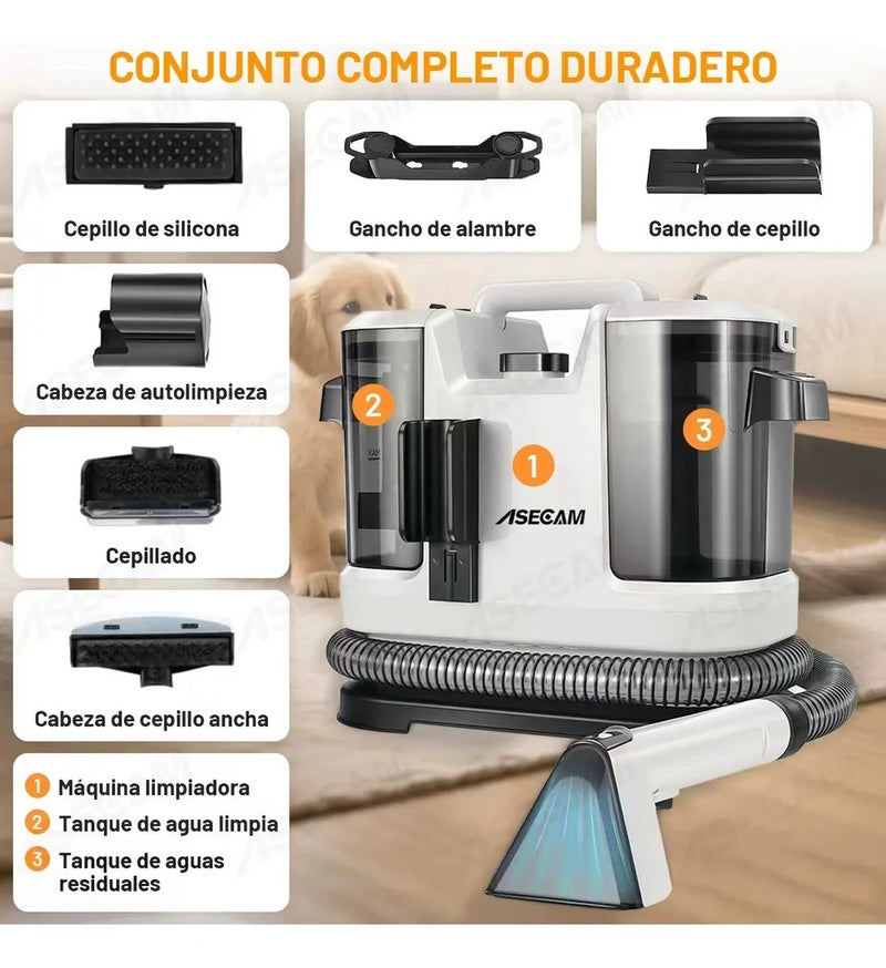 Aspiradora Portátil 25kpa 3.1l Para Alfombras y Tapicería 1500w