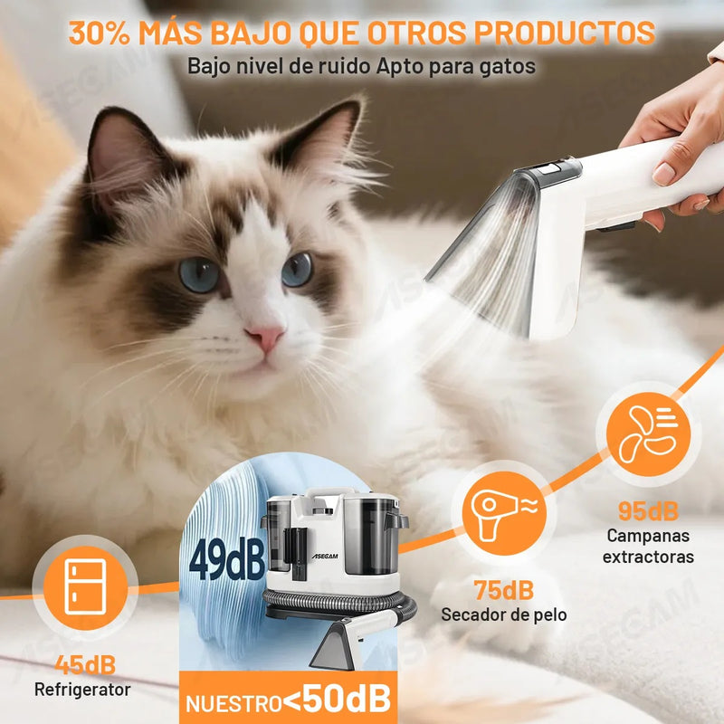 Aspiradora Portátil 25kpa 3.1l Para Alfombras y Tapicería 1500w