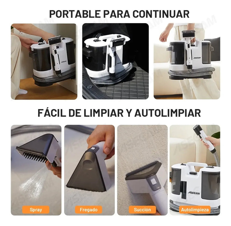 Aspiradora Portátil 25kpa 3.1l Para Alfombras y Tapicería 1500w