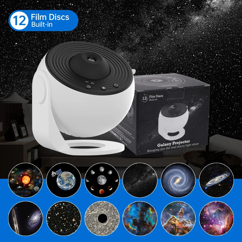 Proyector de Estrellas Galaxy 360°, Lámpara Planetario LED para Dormitorio