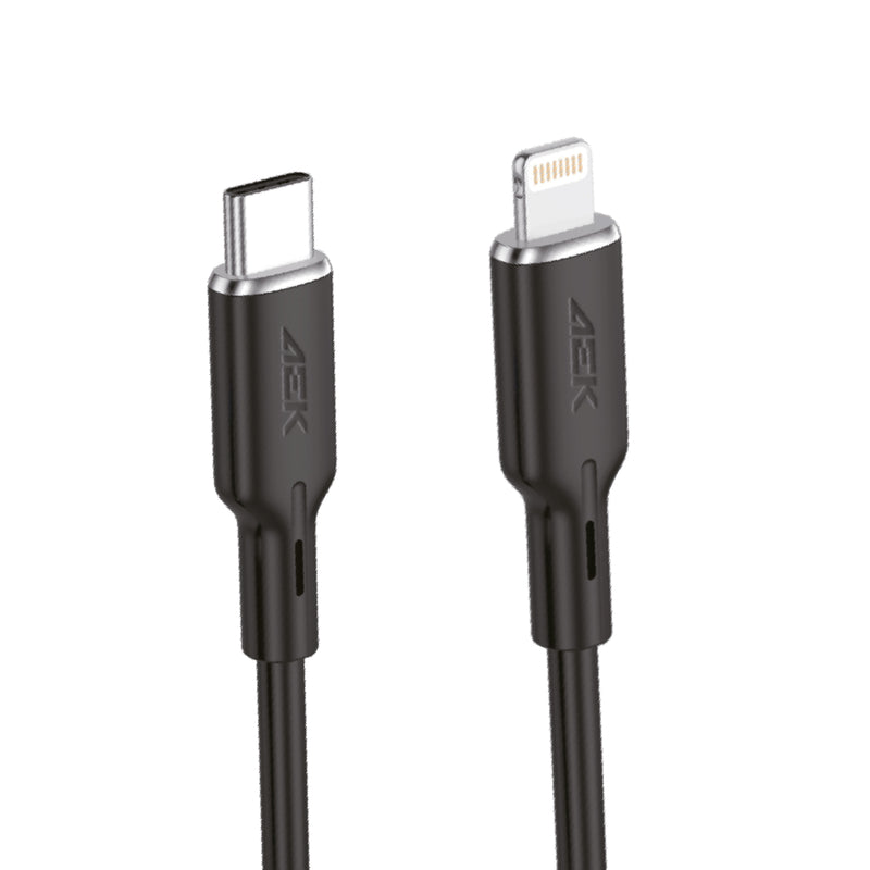 AEK CYBER Cable de Carga Rápida 3.0A Lightning + Tipo C de 1M