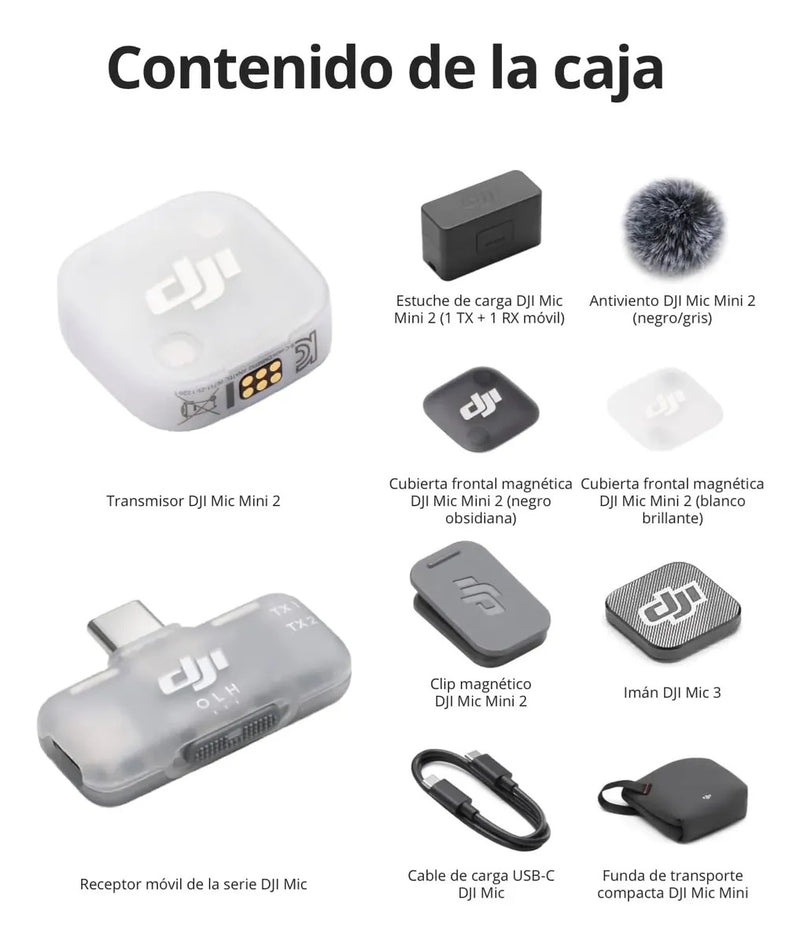 Dji Mic Mini 2 (1 Tx + 1 Rx Móvil + Estuche De Carga)