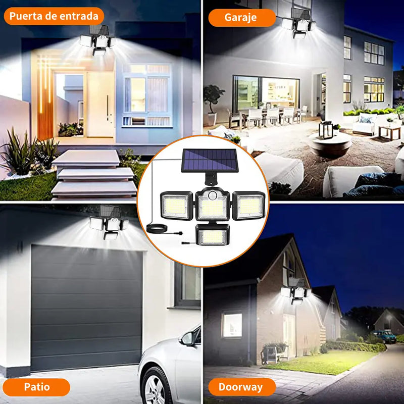 Lámpara Solar De Pared  Led Con Sensor De Movimiento Ip65