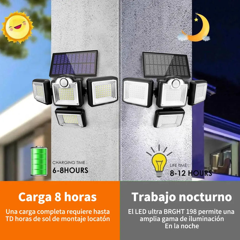 Lámpara Solar De Pared  Led Con Sensor De Movimiento Ip65