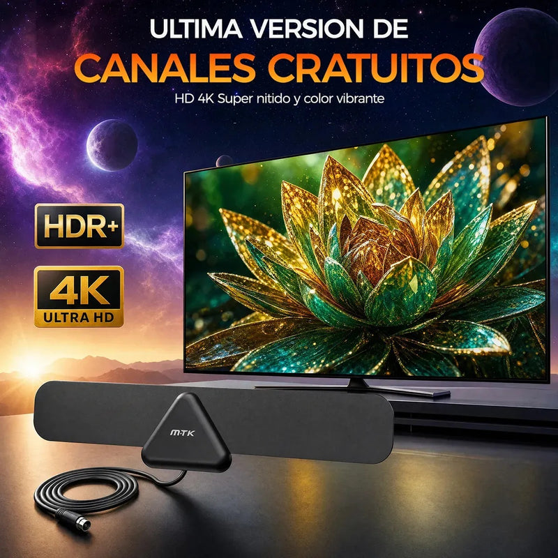 Antena TV Digital Interna con Cable de 1.5 m