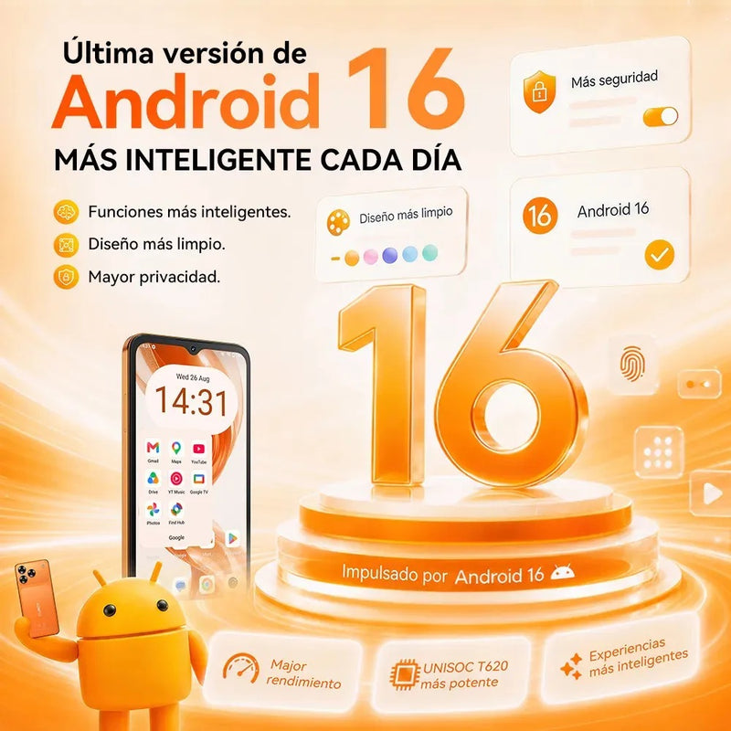 Cubot A50 Dual Sim 128 GB Naranja 6 GB RAM 6.58 Pulgadas NFC Android 16