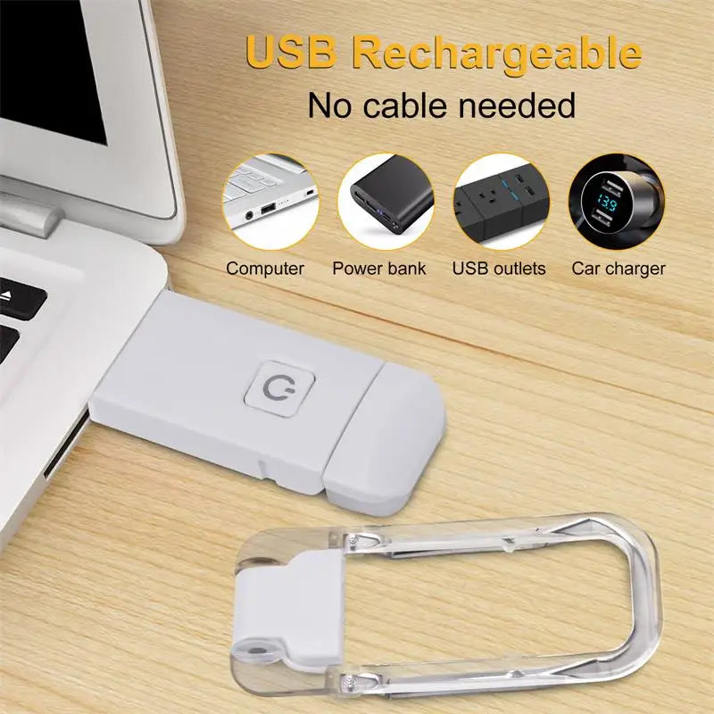 Lámpara LED Recargable USB para Lectura, Luz Nocturna Protectora de Ojos con Clip