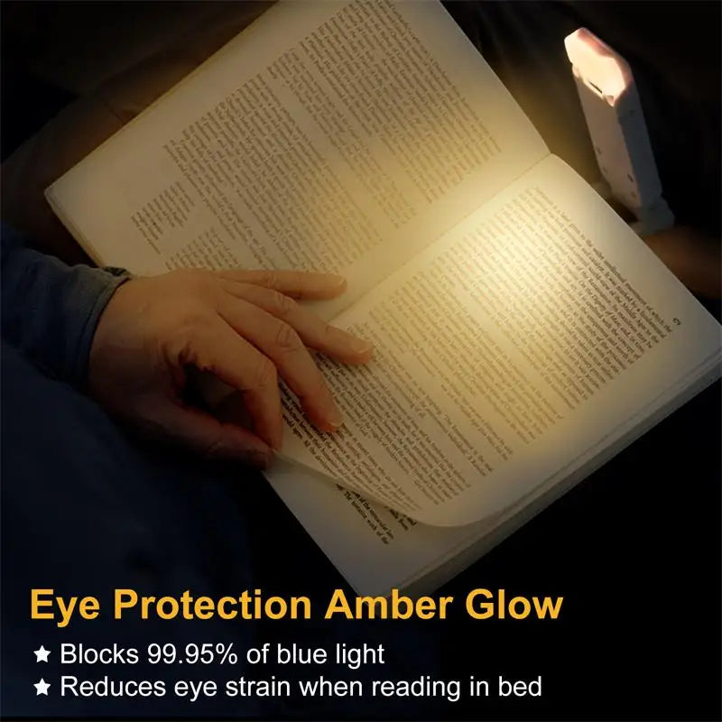 Lámpara LED Recargable USB para Lectura, Luz Nocturna Protectora de Ojos con Clip