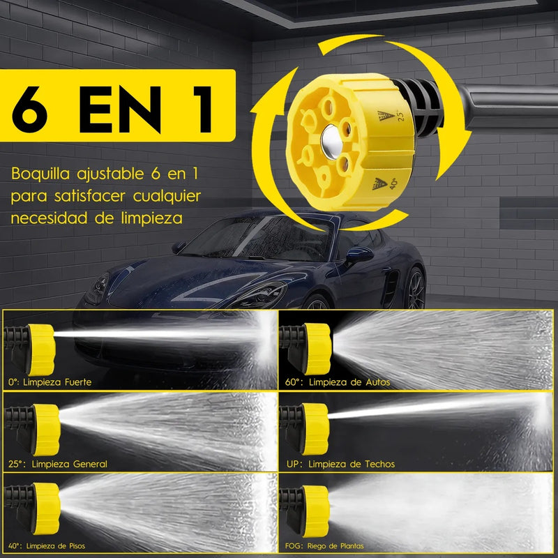 Hidrolavadora Inalámbrica Portátil 6 En 1 Pistola Eléctrica