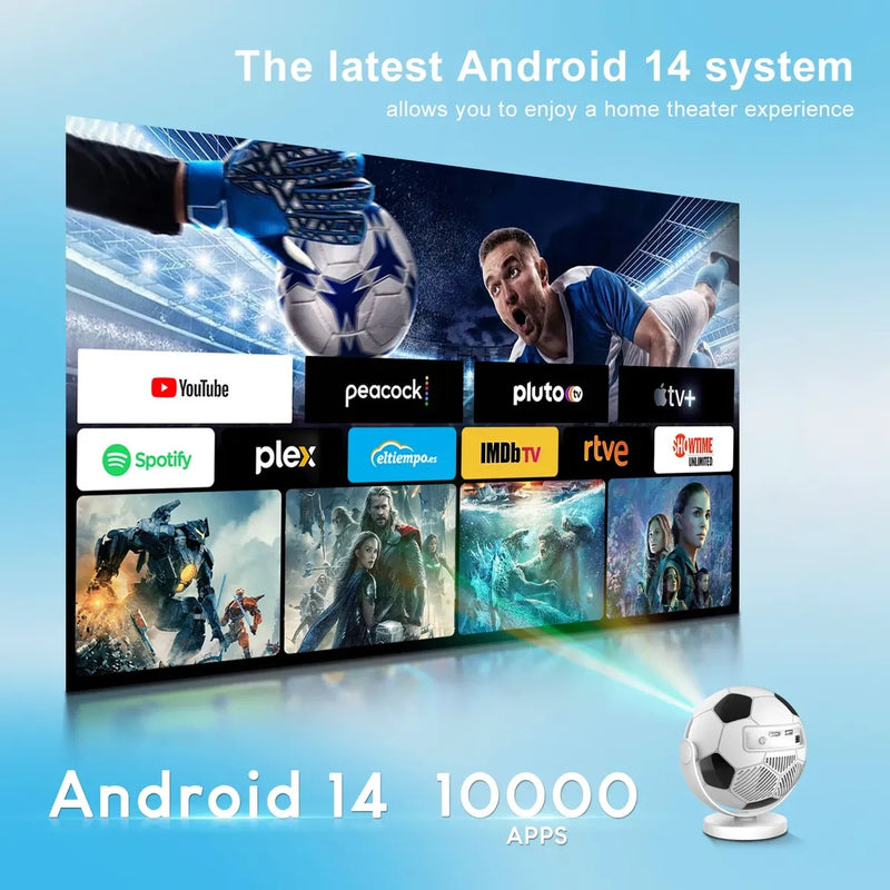 Proyector Profesional en Forma de Balón HD Android 1080p LED 300ANSI
