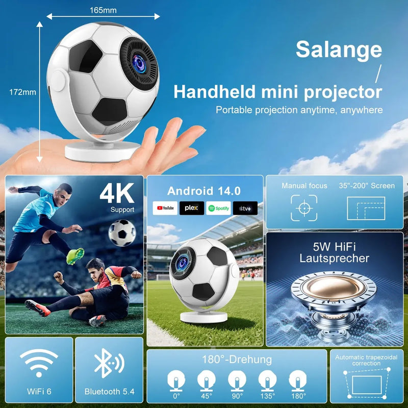 Proyector Profesional en Forma de Balón HD Android 1080p LED 300ANSI