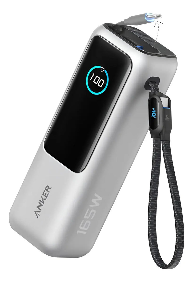 Power Bank Anker 25000mAh 100W Pantalla Smart USB‑C y Cables Retráctiles