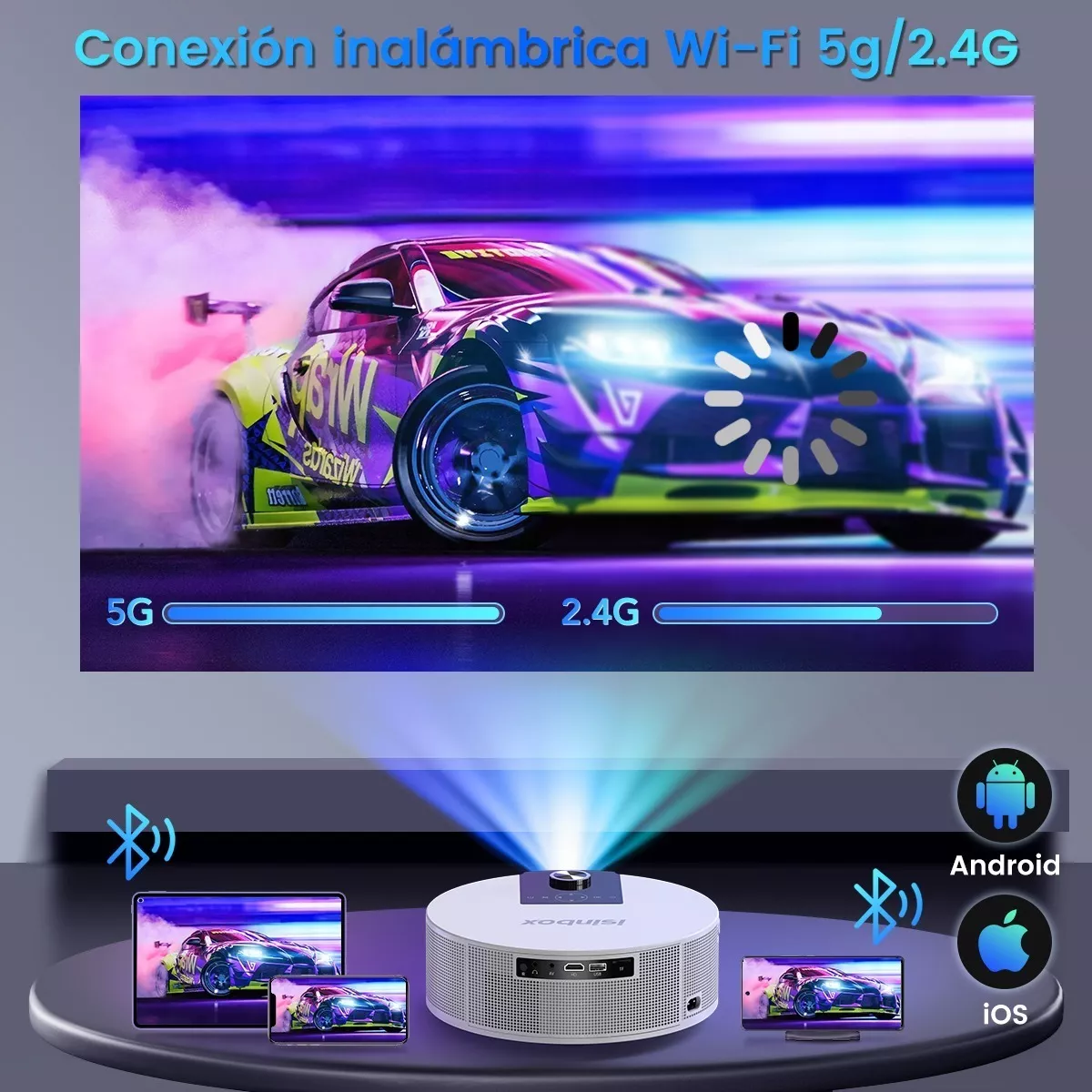 ISINBOX-proyector portátil 4K Q10, 5G, WIFI, Android 9,0