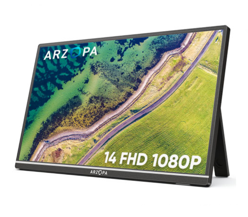 Monitor Portátil ARZOPA de 14" FHD 1080 IPS con USB-C HDMI