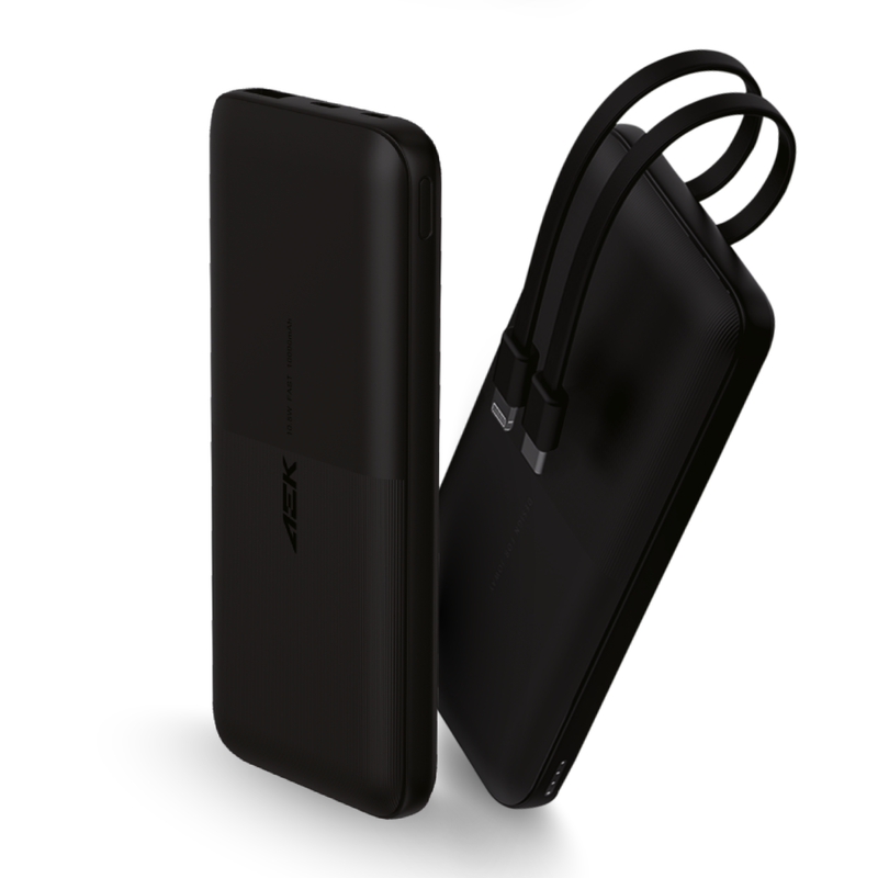 AEK CYBER Power bank de 10000 mAh 10.5W USB A/USB-C+ Lightning